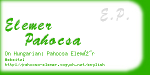 elemer pahocsa business card